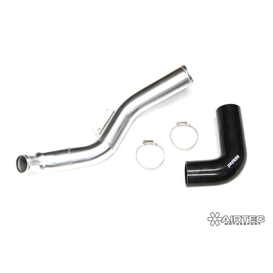 AIRTEC Motorsport 2.5 Inch Hot Side Boost Pipe / Alloy Charge Pipe for Ford Fiesta ST180 1.6 EcoBoost - Direct Fit for Revo S242 Turbo Kit, Compatible with Turbo Technics S242, Includes Pro Hoses Silicone Joiner