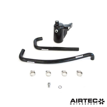 AIRTEC Motorsport Ford Fiesta ST Mk8 1.5T EcoBoost Oil Catch Can/Catch Tank & Engine Breather Kit - Baffled PCV Blow-By Vapour/Oil Separator, Pro-Series Black with Dipstick, Pro Hoses - Direct Fit