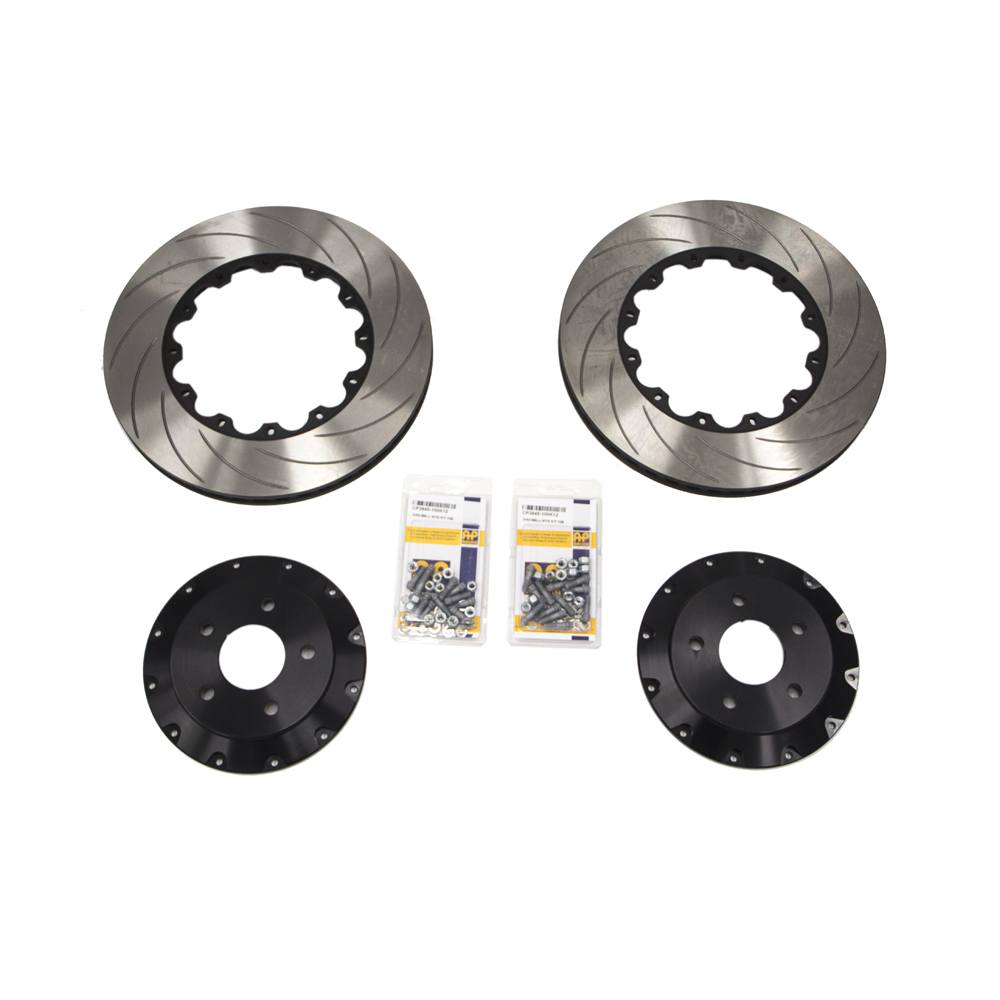 Ford Focus RS Mk3 (2016-2018) Front Brake Discs/Rotors 350x25mm 2-Piece Pair - AutoSpecialists Clubsport OE-Size Direct Replacement, Brembo 4-Pot Compatible, Curved Vane High-Carbon, Track Day/Fast Road - AP Racing Retaining Bolts Included