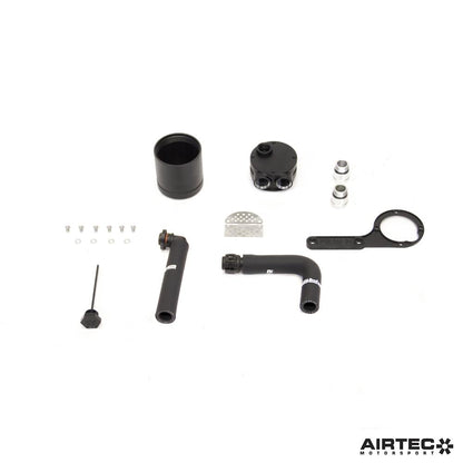 AIRTEC Motorsport BMW S55 Oil Catch Can / Oil Separator Kit for M2 Competition F87, M3 F80 & M4 F82 F83 - Direct-Fit Bolt-On, Black Anodised, Baffled, Internal Micron Filter & Integrated Dipstick