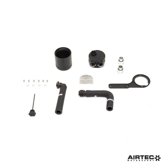 AIRTEC Motorsport BMW S55 Oil Catch Can / Oil Separator Kit for M2 Competition F87, M3 F80 & M4 F82 F83 - Direct-Fit Bolt-On, Black Anodised, Baffled, Internal Micron Filter & Integrated Dipstick