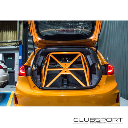 AutoSpecialists Clubsport Rear Half Roll Cage / Roll Hoop for Ford Fiesta Mk8 & Fiesta ST Mk8 (1.5 EcoBoost, 1.0 EcoBoost) - Bolt-In / Bolt On, No Drilling, No Welding, OEM Seatbelt Mounts, E355+N CDS Steel Track Day Interior Cage / Rear Brace