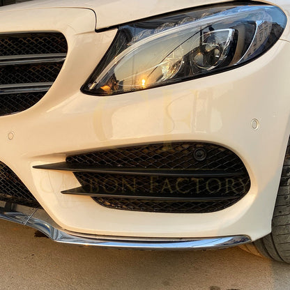 Gloss Black Front Bumper Side Grille for Mercedes Benz W205 C Class 15-18