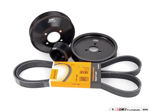 Turner Motorsport Underdrive Accessory/Serpentine Pulley Kit for BMW E46 3 Series (1999-2006) – Valeo Alternator – Lightweight Billet Pulleys for M52TU/M54 320i 323i 325i 328i 330i