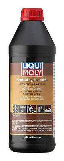 Liqui Moly 1127 Central Hydraulic System Oil 1L (1 Litre), Synthetic PAS/Power Steering Fluid, CHF Hydraulic Oil for Servo Steering, Steering Rack, Self-Levelling Suspension, Hydropneumatic & Convertible Roof, Low Foam, Anti-Wear, -45C