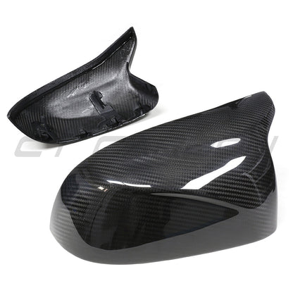 BMW X3M X4M X5M X6M (F97 F98 F95 F96) 2019+ incl. Competition Dry Prepreg Carbon Fibre/Fiber Mirror Caps - Gloss Wing/Side Door Mirror Covers Pair, OEM-Style Replacement Housings/Shells