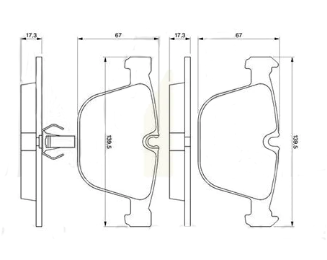 Bosch Brake Pad Set 0 986 460 952 (0986460952, BP521) for BMW 3 Series E36/E46, Z3 and Z4 - OE Quality Low-Metallic Pads, Mounting Manual Included