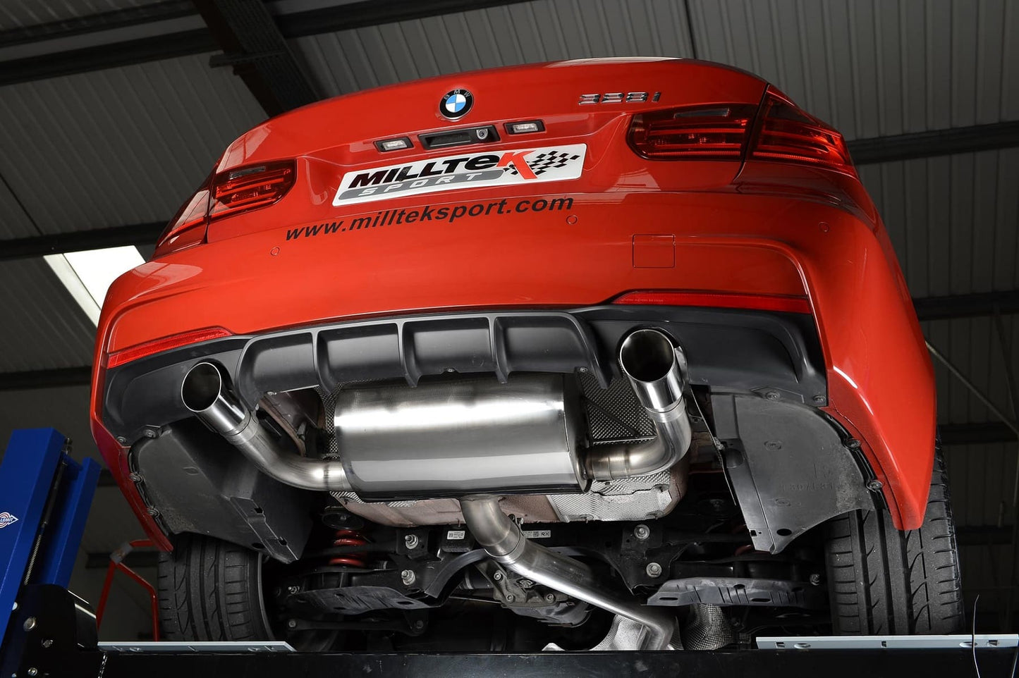 Milltek Sport BMW 3 Series F30 328i M Sport N20 2.0T 3" Cat-Back Exhaust System (2012+) - Stainless Steel, Twin 90mm GT90 Polished Tips - EC Approved or Non-Res Race - SSXBM961/SSXBM962
