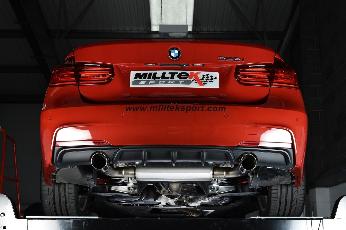 Milltek Sport BMW 3 Series F30 328i M Sport N20 2.0T 3" Cat-Back Exhaust System (2012+) - Stainless Steel, Twin 90mm GT90 Polished Tips - EC Approved or Non-Res Race - SSXBM961/SSXBM962