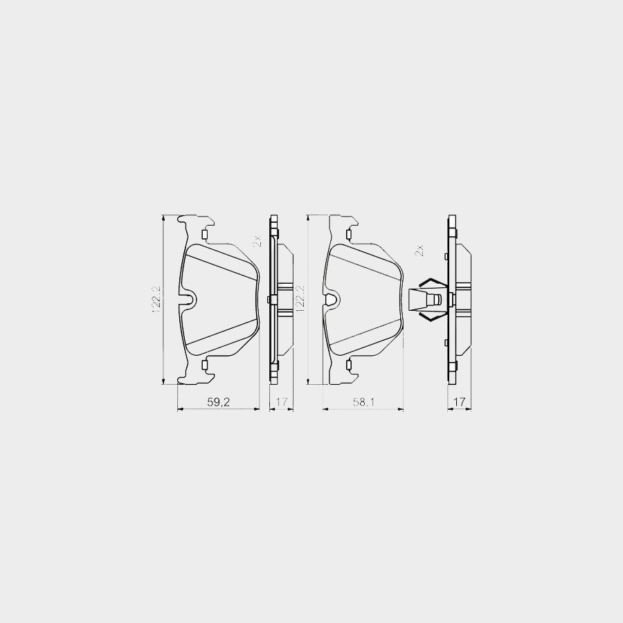 Bosch 0986495481 Brake Pad Set (0 986 495 481) BP2113 for BMW 5 Series E60/E61, 6 Series 630i E63/E64, X5 E70/F15, X6 E71/E72/F16