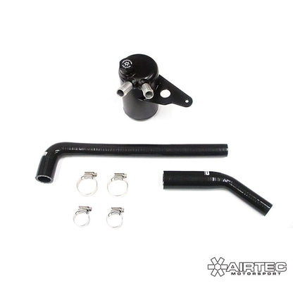 AIRTEC Motorsport Baffled Oil Catch Can/Catch Tank Kit for Ford Fiesta ST180 1.6 EcoBoost (Mk7) - Pro-Series Black, Silicone Hoses & Dipstick, Fits with AIRTEC Induction Shield