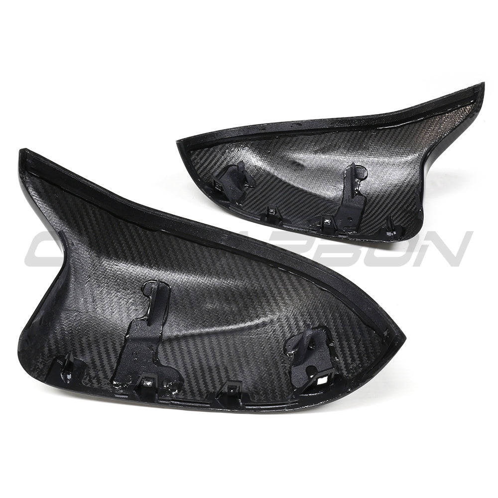 BMW X3M X4M X5M X6M (F97 F98 F95 F96) 2019+ incl. Competition Dry Prepreg Carbon Fibre/Fiber Mirror Caps - Gloss Wing/Side Door Mirror Covers Pair, OEM-Style Replacement Housings/Shells