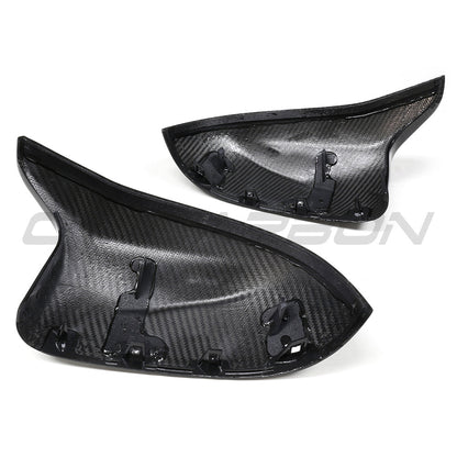 BMW X3M X4M X5M X6M (F97 F98 F95 F96) 2019+ incl. Competition Dry Prepreg Carbon Fibre/Fiber Mirror Caps - Gloss Wing/Side Door Mirror Covers Pair, OEM-Style Replacement Housings/Shells