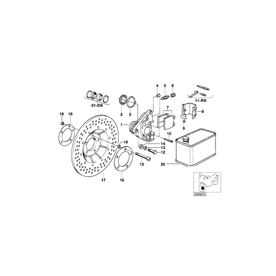 Genuine BMW ATE Brake Caliper Pad Retaining Pin 34111238066 (34 11 1 238 066) for R45 R65 R65LS 1978-1985 OEM