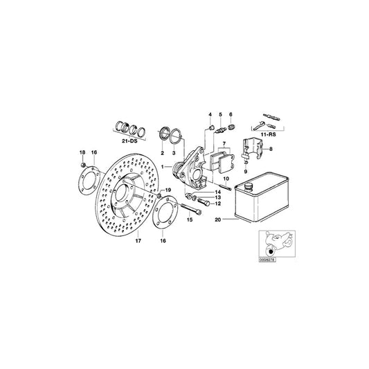 Genuine BMW ATE Brake Caliper Pad Retaining Pin 34111238066 (34 11 1 238 066) for R45 R65 R65LS 1978-1985 OEM