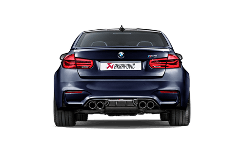 Akrapovic Carbon Fibre Rear Diffuser/Valance Insert - High Gloss OEM+ Finish - BMW M4 F82 F83 (2014-2017) F8x - Rear Bumper Lower Trim Apron - Coupe & Convertible - Gloss Carbon Fiber