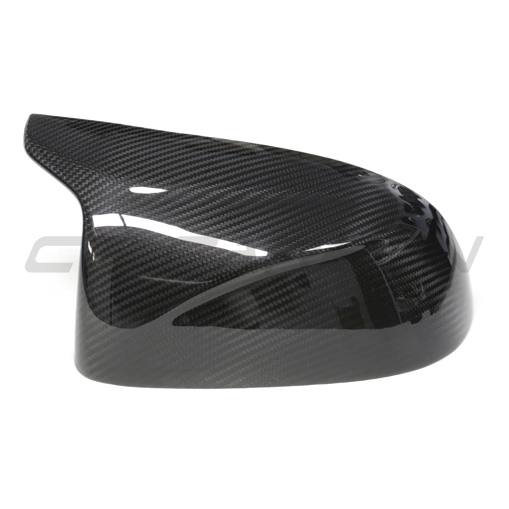 BMW X3M X4M X5M X6M (F97 F98 F95 F96) 2019+ incl. Competition Dry Prepreg Carbon Fibre/Fiber Mirror Caps - Gloss Wing/Side Door Mirror Covers Pair, OEM-Style Replacement Housings/Shells
