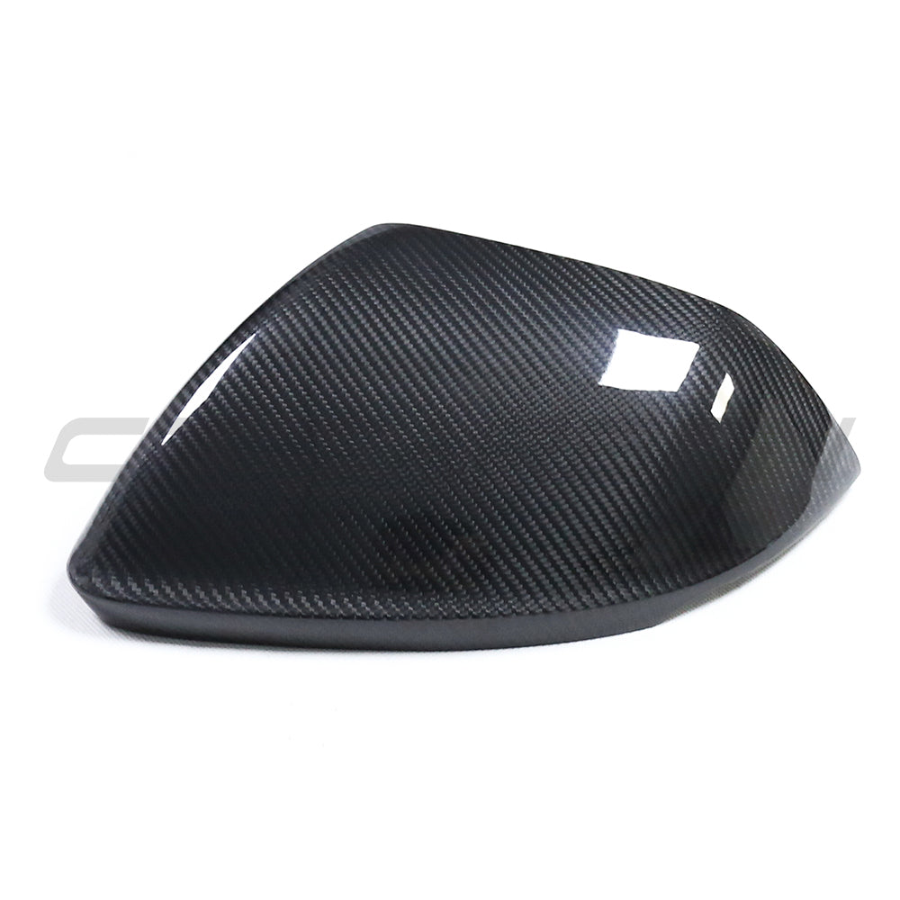 Audi Q8 SQ8 RSQ8 (2020+) & Lamborghini Urus (2019+) Carbon Fibre/Fiber Wing Mirror Covers | Side Mirror Caps Replacement | Door Mirror Housings Shells - Gloss Pre-Preg 2x2 Twill OEM Fit - WITHOUT Lane Assist / Side Assist