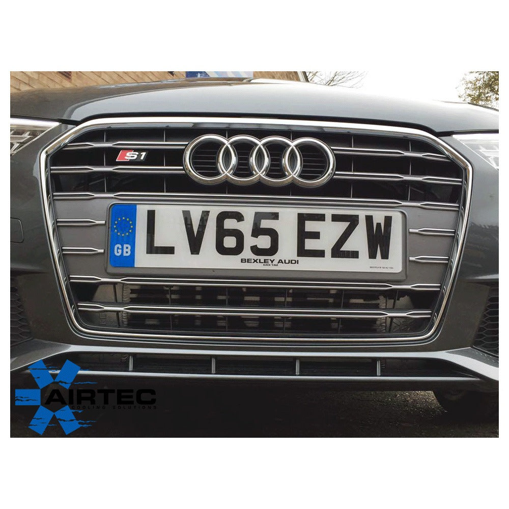 AIRTEC Front Mount Intercooler Kit (FMIC) Upgrade for Audi S1 Quattro 2.0 TFSI - Stepped Core, Direct-Fit, Proven IAT Drop - Ideal for Stage 1 & Stage 2 - Pro-Series Black or Natural Silver