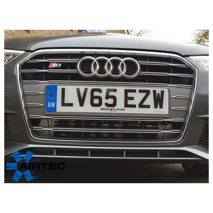 AIRTEC Front Mount Intercooler Kit (FMIC) Upgrade for Audi S1 Quattro 2.0 TFSI - Stepped Core, Direct-Fit, Proven IAT Drop - Ideal for Stage 1 & Stage 2 - Pro-Series Black or Natural Silver