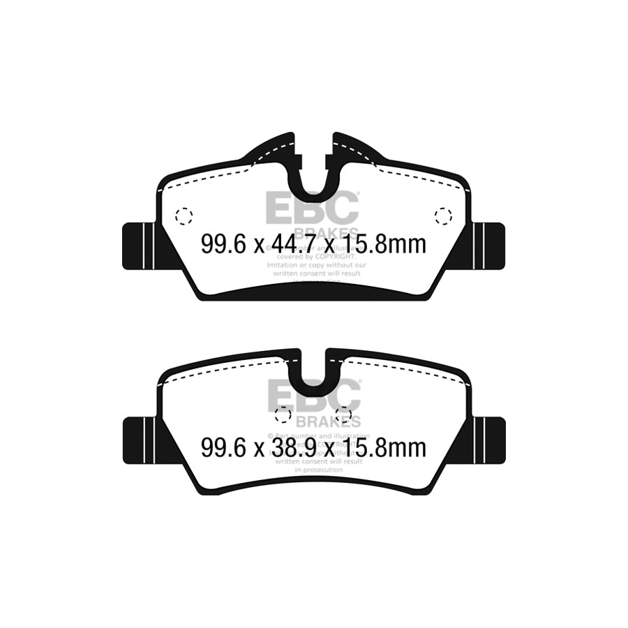 EBC PLK1939 Yellowstuff Fast Road Front & Rear Brake Upgrade Kit for Mini Cooper F55 F56 (TRW Calipers) - Pads, Braided Stainless Brake Lines & BF307+ DOT 4 Fluid