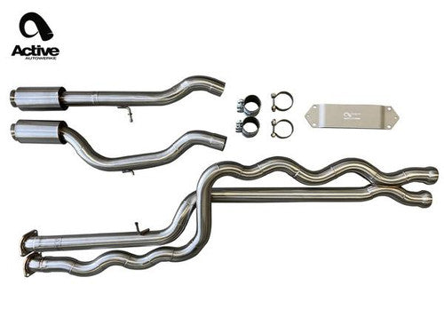 Active Autowerke Equal-Length Resonated Mid Pipe for BMW M2 Competition F87 LCI S55 – Centre/Center X-Pipe Middle Exhaust Upgrade, Rasp Fix & Drone Reduction – Direct-Fit with OEM or Aftermarket Back Box – M2C Midsection