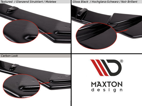 Maxton Design Gloss Piano Black Front Splitter Lip for BMW 1 Series E81 E87 2007-2011 Standard Bumper Non M Sport – Front Bumper Lip / Chin Spoiler / Front Apron Air Dam Lower Valance Bumper Extension