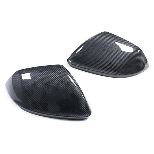Audi Q8 SQ8 RSQ8 & Lamborghini Urus Carbon Fibre/Fiber Wing Mirror Caps - Side Mirror Covers Shells, CT Carbon Pre-Preg OE-Fit Replacement Housings - Lane Assist/Side Assist Blind Spot Compatible (Urus 2019+, Q8 2020+)