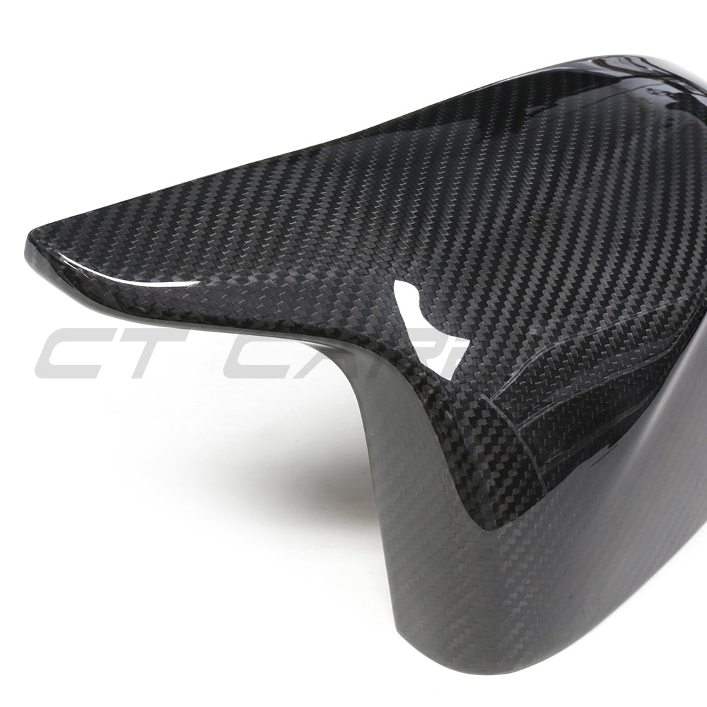 BMW X3M X4M X5M X6M (F97 F98 F95 F96) 2019+ incl. Competition Dry Prepreg Carbon Fibre/Fiber Mirror Caps - Gloss Wing/Side Door Mirror Covers Pair, OEM-Style Replacement Housings/Shells