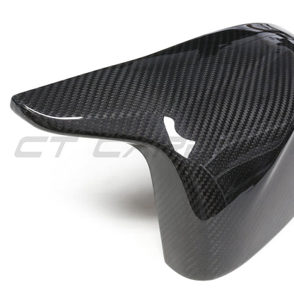 BMW X3M X4M X5M X6M (F97 F98 F95 F96) 2019+ incl. Competition Dry Prepreg Carbon Fibre/Fiber Mirror Caps - Gloss Wing/Side Door Mirror Covers Pair, OEM-Style Replacement Housings/Shells