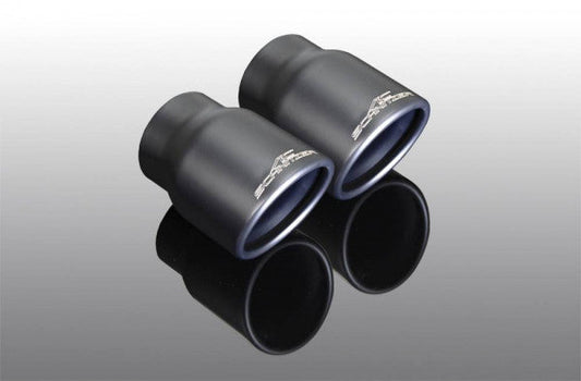 Genuine AC Schnitzer 90mm (90 mm) Matt/Matte Black Ceramic Coated Quad Exhaust Tips (Set of 4) for BMW M2 F87, F87 LCI & M2 Competition – Stainless Steel Tailpipe Finishers/Rear Exhaust Trims | PN 18142874109