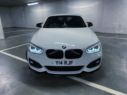 Glow White V-Brace/V-Support Decals for BMW – Kidney Grille V Bar Sticker Overlay Vinyl Wrap | Luminous Front Radiator Support/Crash Bar Accent Film | Glow Effect, DIY Removable, UK Made