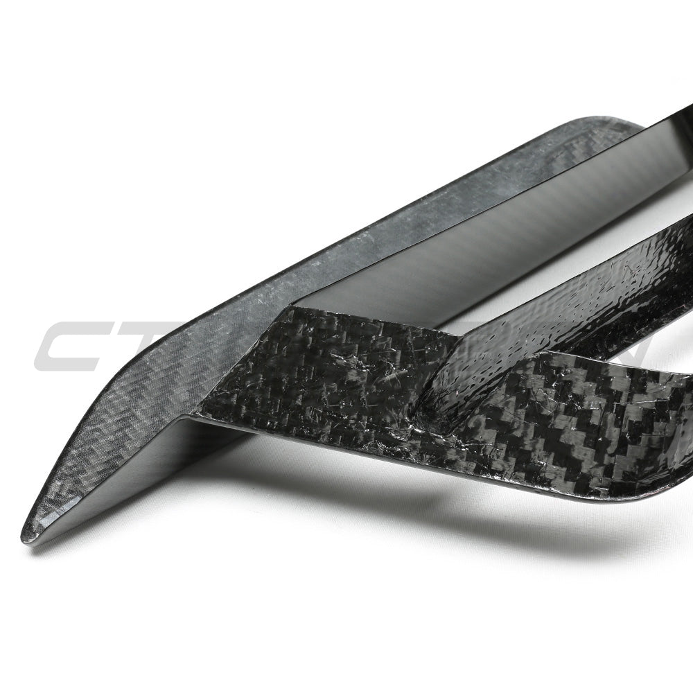 BMW M5 F90 LCI 2021-2024 Dry Carbon Fibre Front Bumper Air Duct Vent Covers / Intake Surrounds | CT Carbon Prepreg Grille Inlet Trim Overlays (Fits M5 & M5 Competition Facelift)