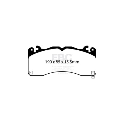 EBC Redstuff Ceramic Front Brake Pad Set for Ford Mustang S550 GT 5.0 V8 Coyote & Mach 1 (2015-2023) - Low Dust Street/Fast Road Performance Disc Pads, Direct Fit Front Axle | DP33040C, EBC-DP33040C