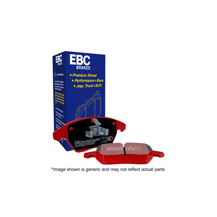 EBC Redstuff Ceramic Front Brake Pad Set for Ford Mustang S550 GT 5.0 V8 Coyote & Mach 1 (2015-2023) - Low Dust Street/Fast Road Performance Disc Pads, Direct Fit Front Axle | DP33040C, EBC-DP33040C