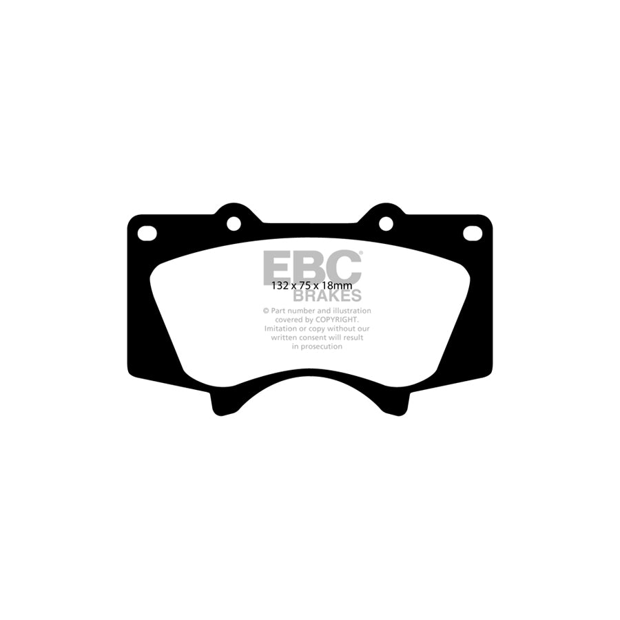 EBC Brakes ED91657 / EBC-ED91657 ED Plus Extra Duty Performance Brake Pads - Heavy Duty Uprated Fast Road & Track Day, AF903/09 High Friction Compound, NUCAP NRS Hooked Backing, Red Brake-In Coating, UK Made Disc Pad Set