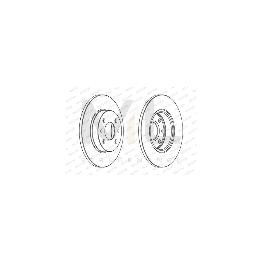 Ferodo Premier COAT+ DDF140C Brake Disc / Rotor – Solid Non-Vented 240mm x 11mm 4-Stud, Hub-Coated Anti-Rust OE-Spec Replacement, Corrosion-Resistant, Precision Machined, Aftermarket Direct Fit, Includes Fixing Bolts/Screws