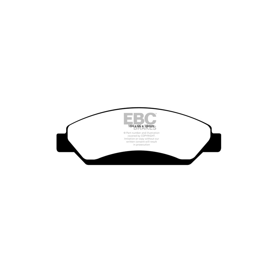 EBC PD08KF132 Yellowstuff 4000 Front Brake Pads & USR Slotted Discs Kit 330mm 6-bolt - Cadillac Escalade 2007-2008; Chevrolet Avalanche 2007; Chevrolet Tahoe 2007; GMC Yukon & Yukon Denali 2007 - Performance Front Brake Upgrade