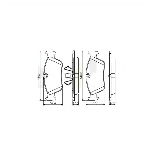 Bosch 0986495276 Brake Pads Set BP1582 Disc Pad Kit with Anti-Squeal Shims & Piston Clip for BMW 1 Series E87 and 3 Series E90 (120d 120i 316i 318d 318i 320i) OE-Quality Replacement - Replaces 0 986 495 276 / 0986 495 276