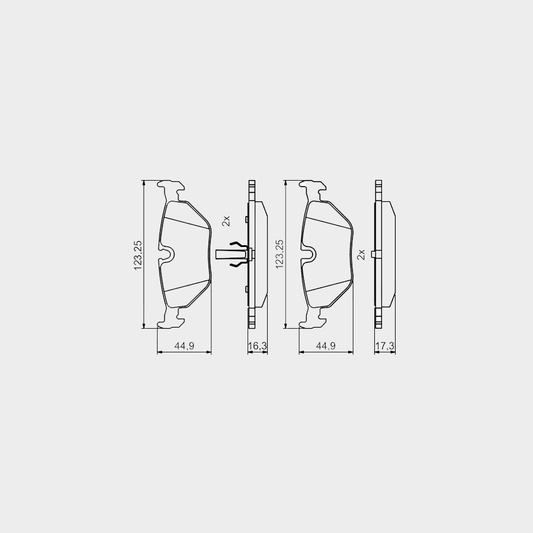Bosch 0986495470 BP2102 Brake Pad Set Disc Pads Kit for BMW 3 Series E36/E46 (316-328, 318d/320d), Z4 E85/E86, Z1, MG ZT, Rover 75 - OE Quality Low-Metallic - 0 986 495 470