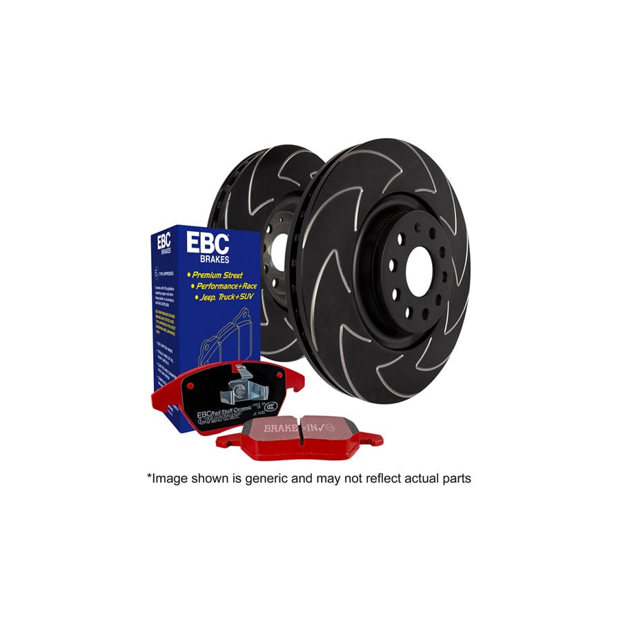 EBC PD17KR058 Redstuff Ceramic Rear Brake Pads & BSD Slotted Brake Discs Kit 310mm (ATE Rear Caliper) for Audi S3 8V, TT/TTS 8S, SEAT Leon Cupra 5F, Skoda Superb 3V, VW Passat B8 & Arteon