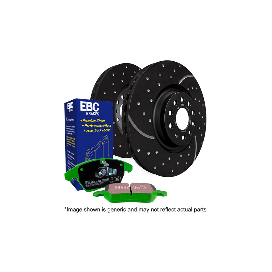 EBC PD11KF1245 Greenstuff Front Pads & GD Grooved/Dimpled Discs Kit 380mm for Land Rover Defender L663, Range Rover L405 & Range Rover Sport L494