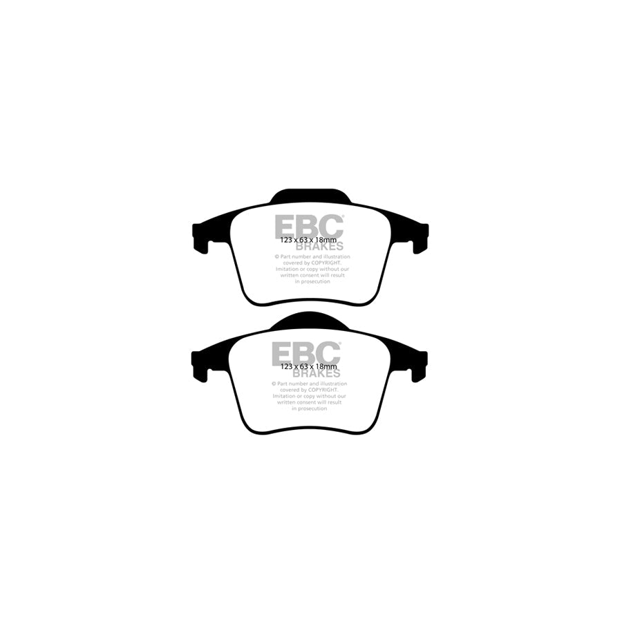 EBC PD08KR362 Volvo XC90 (2002-2015) Rear Pads & Discs Kit - Yellowstuff 4000 Pads + USR Slotted 308mm Discs - ATE Caliper - 1st Gen - DP41680R + USR1181
