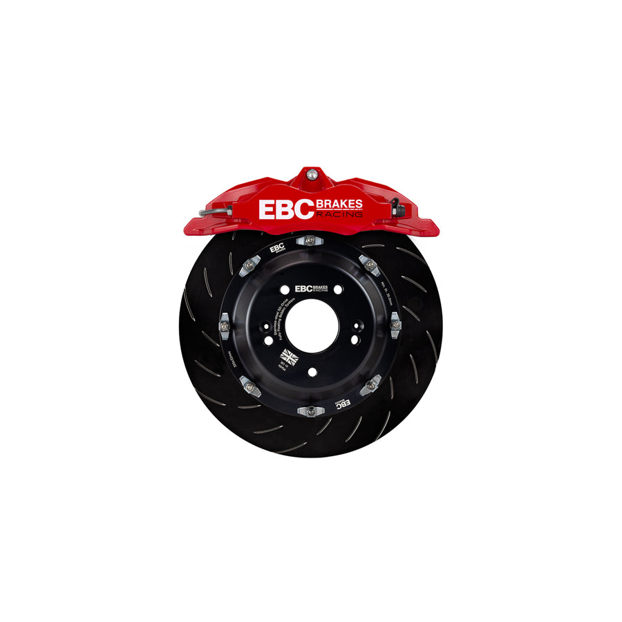 EBC BBK006RED-2 Front Big Brake Kit for Ford Fiesta ST Mk8 1.5T (2018-2021) - Red Apollo 4-Pot Calipers, 330x28mm 2-Piece Floating Rotors, Yellowstuff Front Pads + Rear Pads & Braided Lines