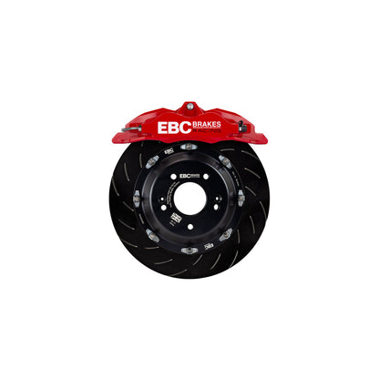 EBC BBK006RED-2 Front Big Brake Kit for Ford Fiesta ST Mk8 1.5T (2018-2021) - Red Apollo 4-Pot Calipers, 330x28mm 2-Piece Floating Rotors, Yellowstuff Front Pads + Rear Pads & Braided Lines