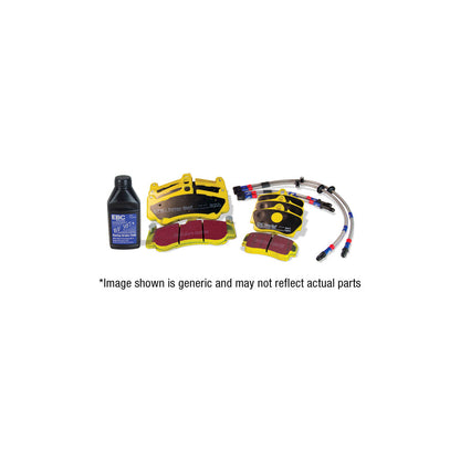 EBC PLK1118 Yellowstuff Front & Rear Pads + Stainless Braided Lines/Hoses Kit for Subaru BRZ 2.0 & Toyota GT86/86/FT86/Scion FR-S (ZN6/ZC6) 2012-2021 | Performance Brake Upgrade Fast Road/Track Day | Free BF307+ Super DOT 4 Fluid