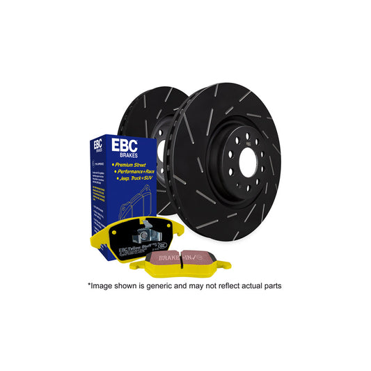 EBC Brakes PD08KF490 Yellowstuff 4000 Front Brake Discs & Pads Kit for Toyota MR2 Mk3 1.8 (2000-2007) - USR Slotted Discs USR1087 + DP41295R - Fast Road/Track Upgrade