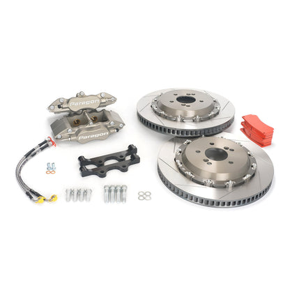 Paragon Rear Big Brake Kit BBK - PA025 4-Piston/4-Pot Calipers, 355x32mm 2-Piece Floating Rotors/Discs - BMW M3 E90 E92 E93 (E9X) & 1M Coupe E82 - Track/Motorsport Rear Brake Upgrade Conversion | PBK.04.012.355.320.TL.01.02.Px.R