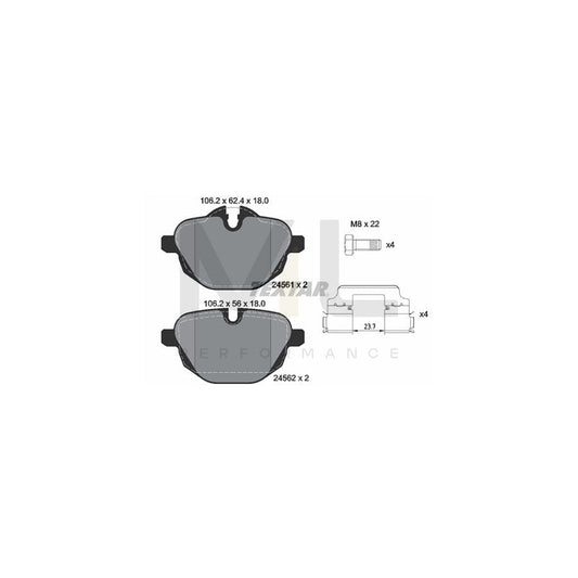 Textar 2456101 Disc Brake Pad Set â€“ Wear Sensor Ready, Includes Caliper Screws & Accessories â€“ For TRW Calipers