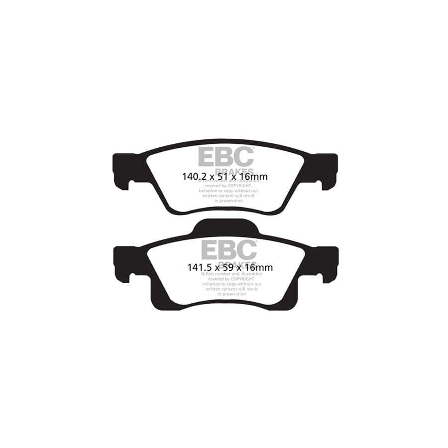 EBC PD11KR371 Rear Brake Kit – Greenstuff Pads DP61872 + GD7558 330mm Slotted & Dimpled Discs (Vented, Coated) – Fits Dodge Durango 2011+ & Jeep Grand Cherokee WK2 2011–2022 with ATE Rear Calipers | Discs & Pads Set, Rotor & Pad Upgrade